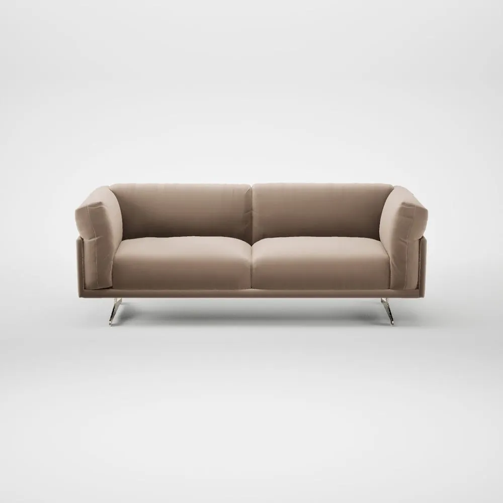 Heal's Novara 3 Seater Sofa Smart Velvet Pebble Stainless Steel Feet 1