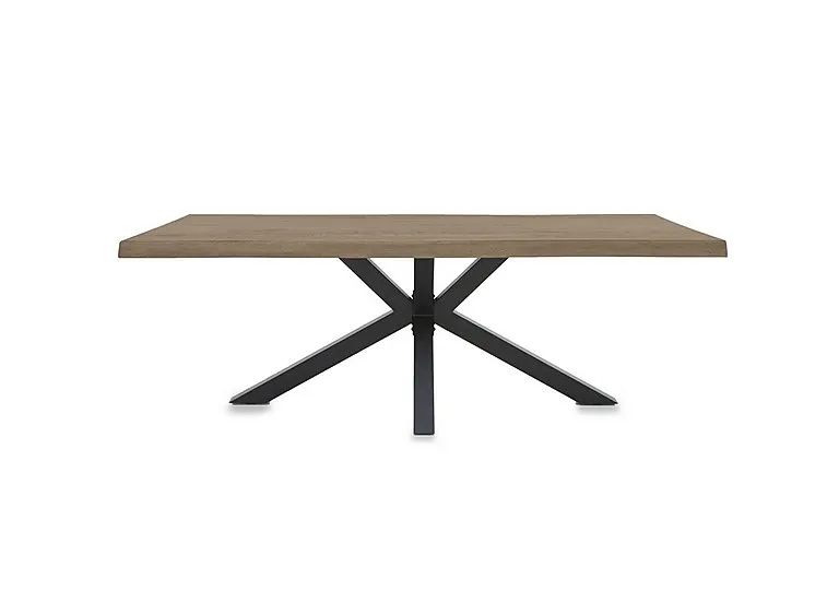 Njord Raw Edge Dining Table with Metal Star Base - 180-cm - Vintage Grey