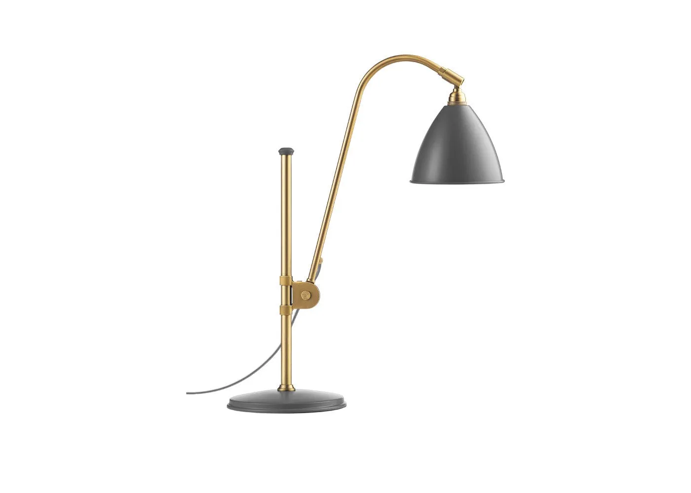 Gubi Bestlite BL1 Table Lamp Brass Base Grey Shade