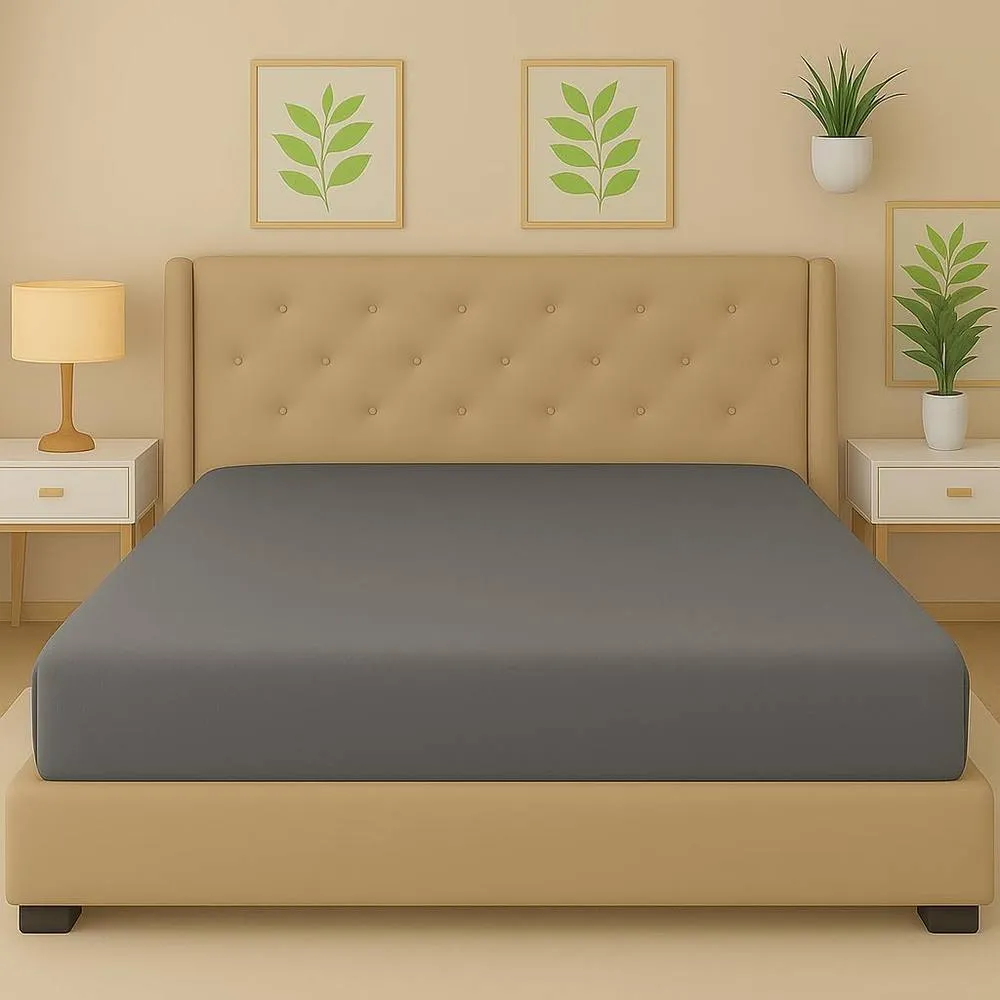 Homes-Linen Flannelette Fitted Sheet 100% Brushed Cotton 25cm Deep in Grey