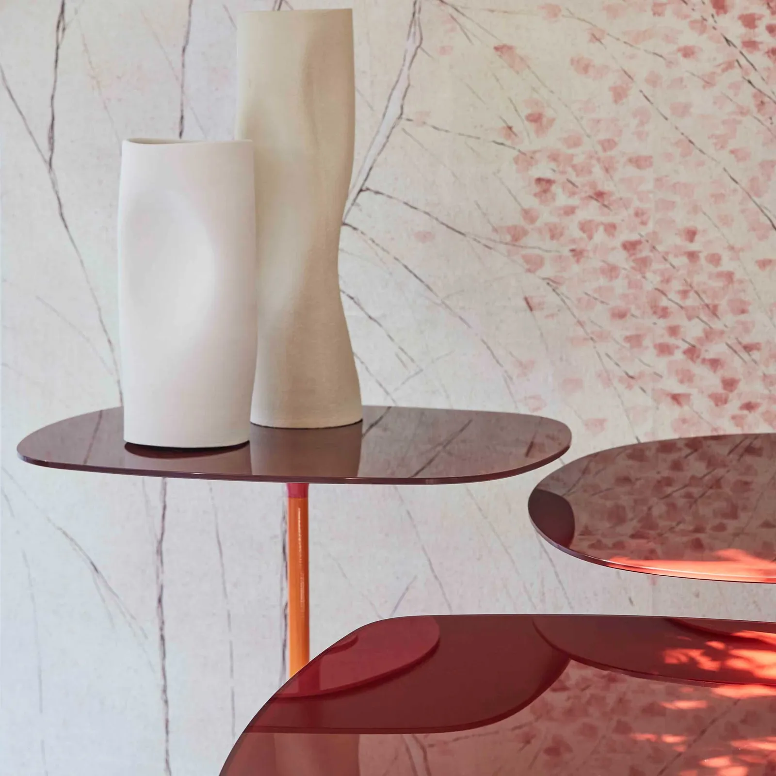 Kartell Thierry Side Table 45X45X45 Burgundy, Round, Red Glass | Barker & Stonehouse 5