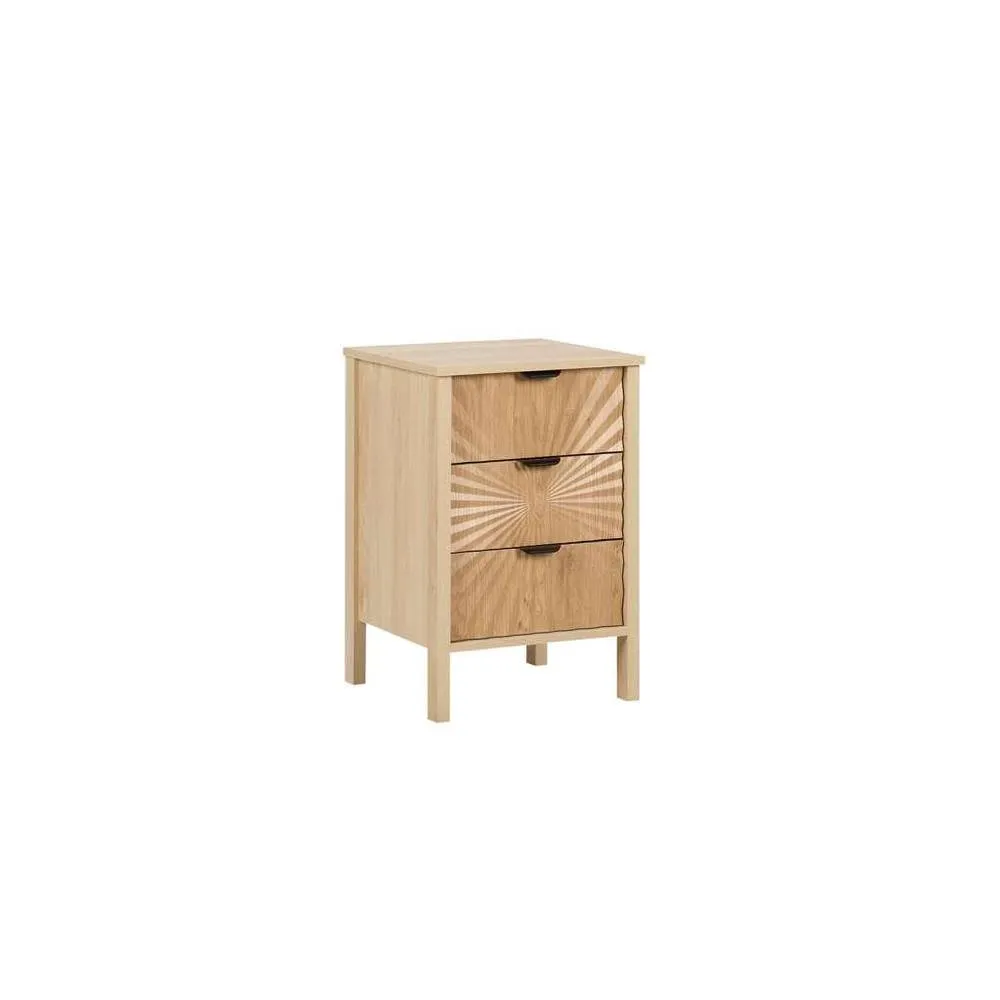 Birlea Pair Of Solstice 3 Drawer Bedside Cabinet Chest Table Light Oak in Brown 4