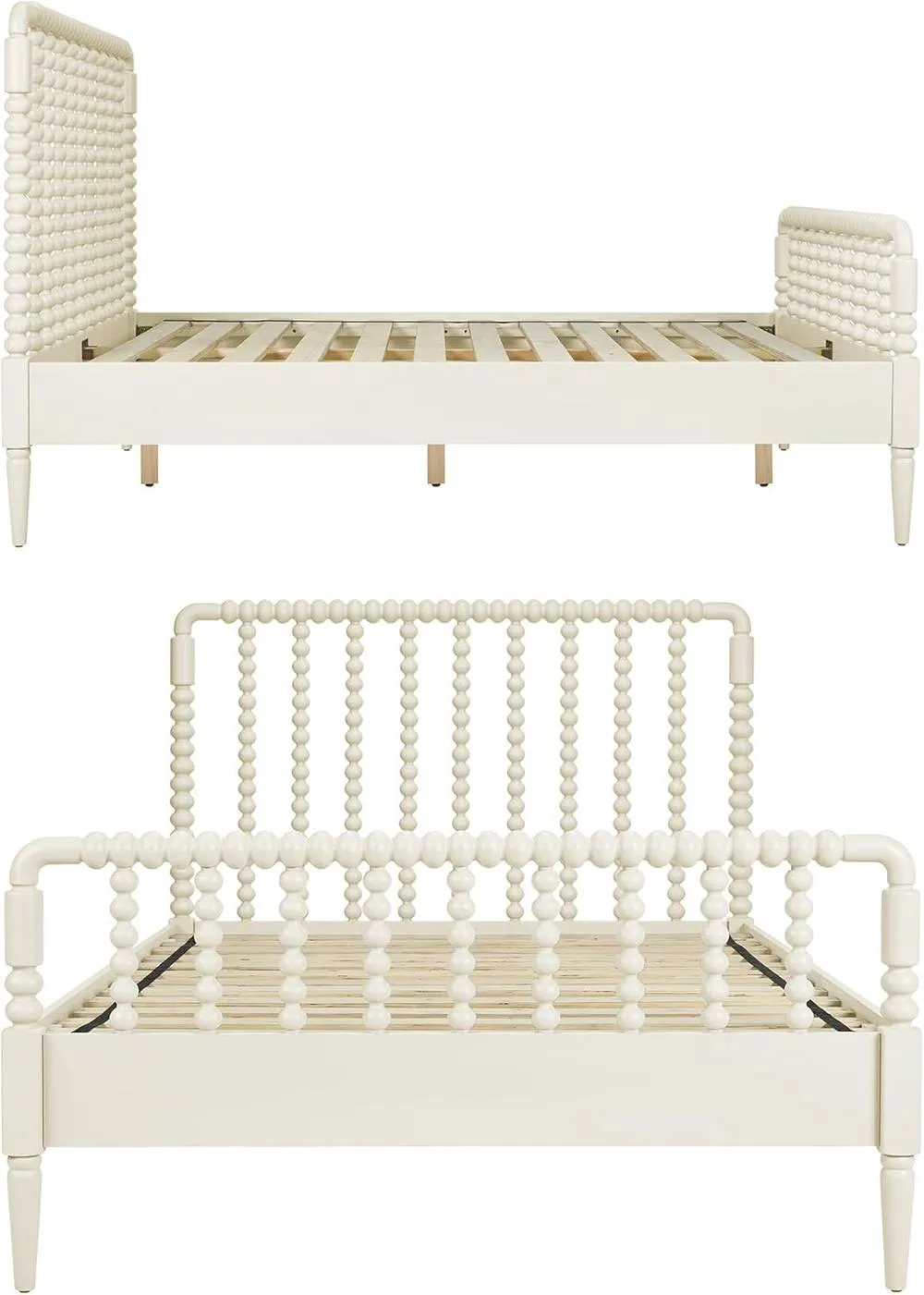 Statement Furniture Cromwell 3ft Wooden Bed Frame with Bobbin Design Head & Footboards in Cream 6