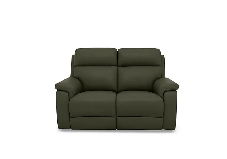 Raven Leather 2 Seater Sofa - Oslo Pine