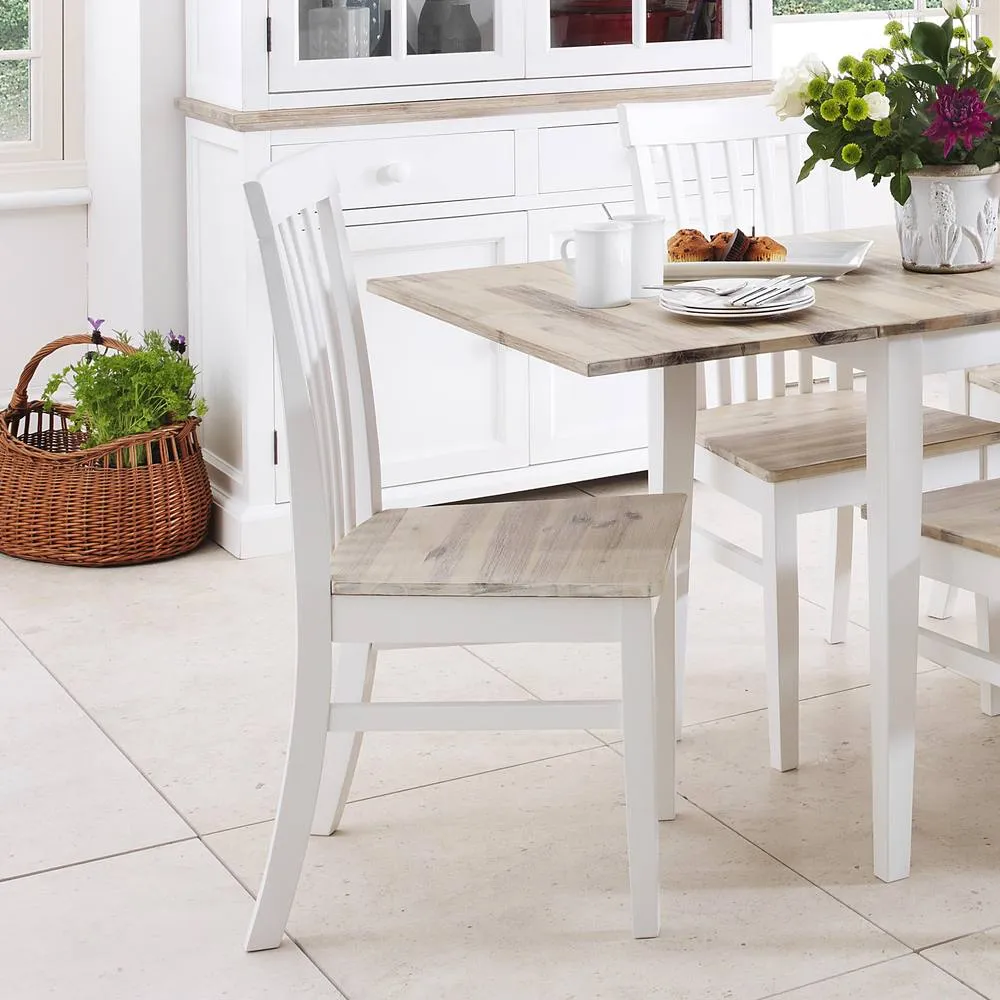 Statement Furniture Florence Highback Wooden Seat Chair in White 2