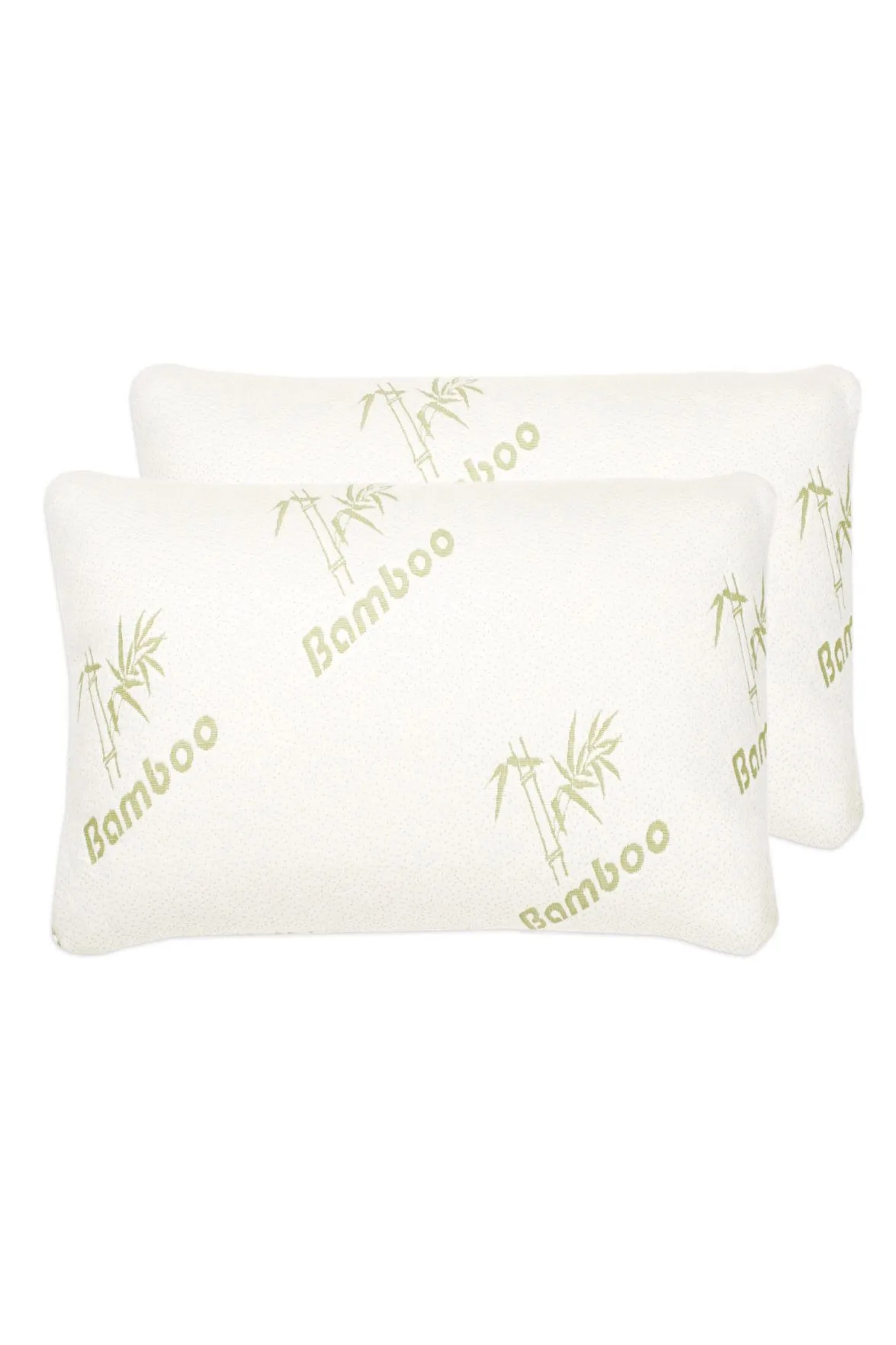 Ezysleep Medium Support Bamboo Memory Foam Pillow Pair in White