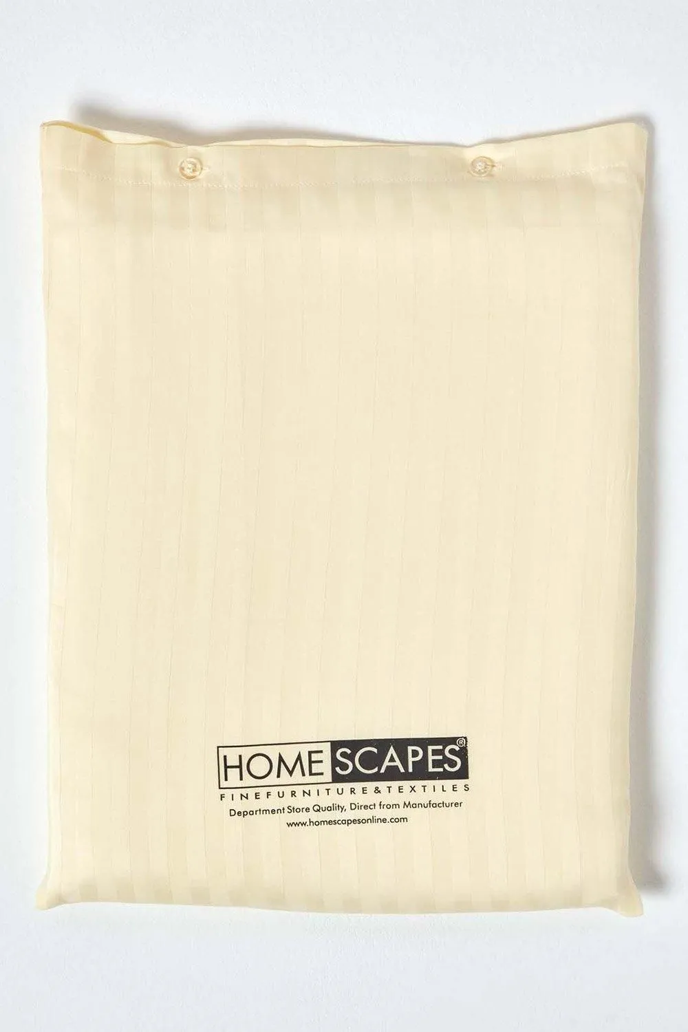 Homescapes Egyptian Cotton Stripe Duvet Cover & Pillowcase 330 TC in Yellow 5