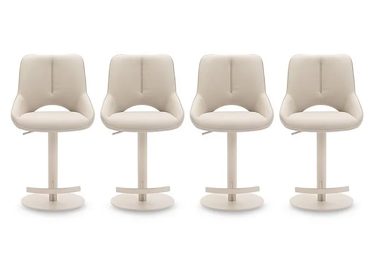 Tino Set of 4 Faux Leather Swivel Bar Stools