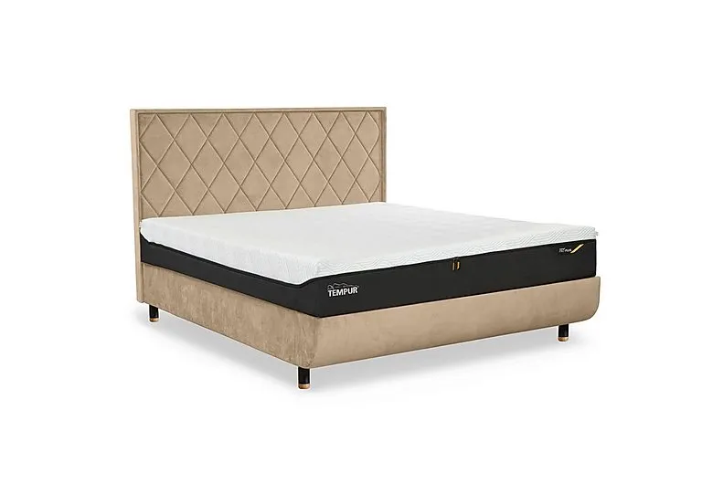 Arc Disc Bed Frame with Quilted Headboard - King Size - Natural Ash