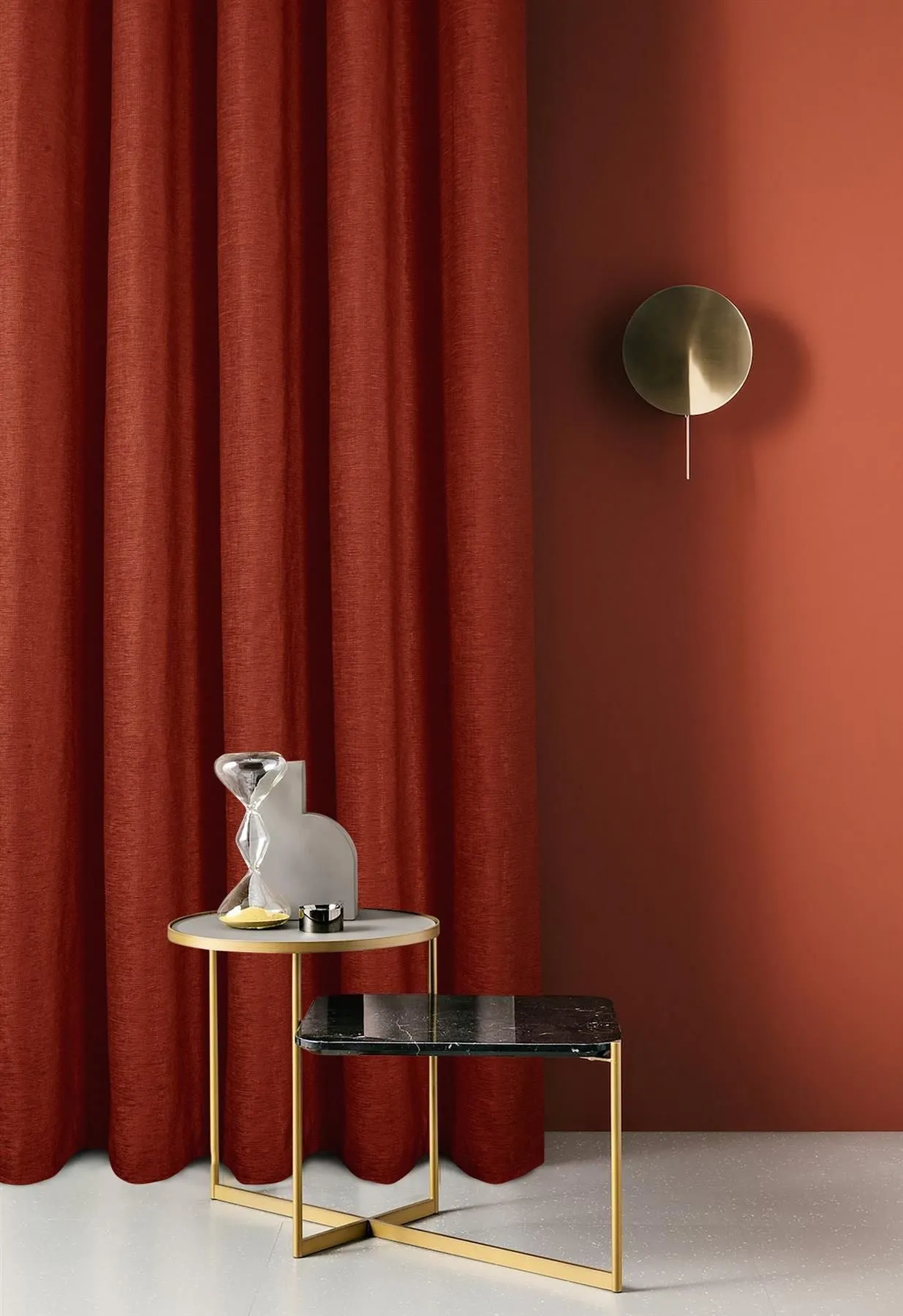 Sundour Amberley Chenille Eyelet Curtains in Orange 3