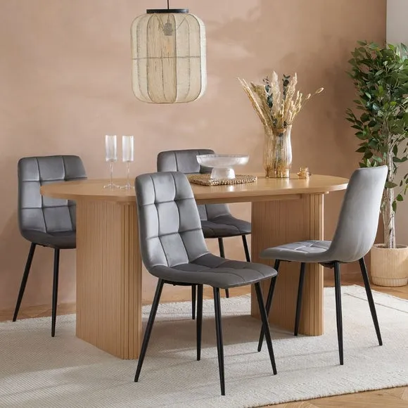 Axel Set of 2 Button Back Velvet Dining Chairs 2