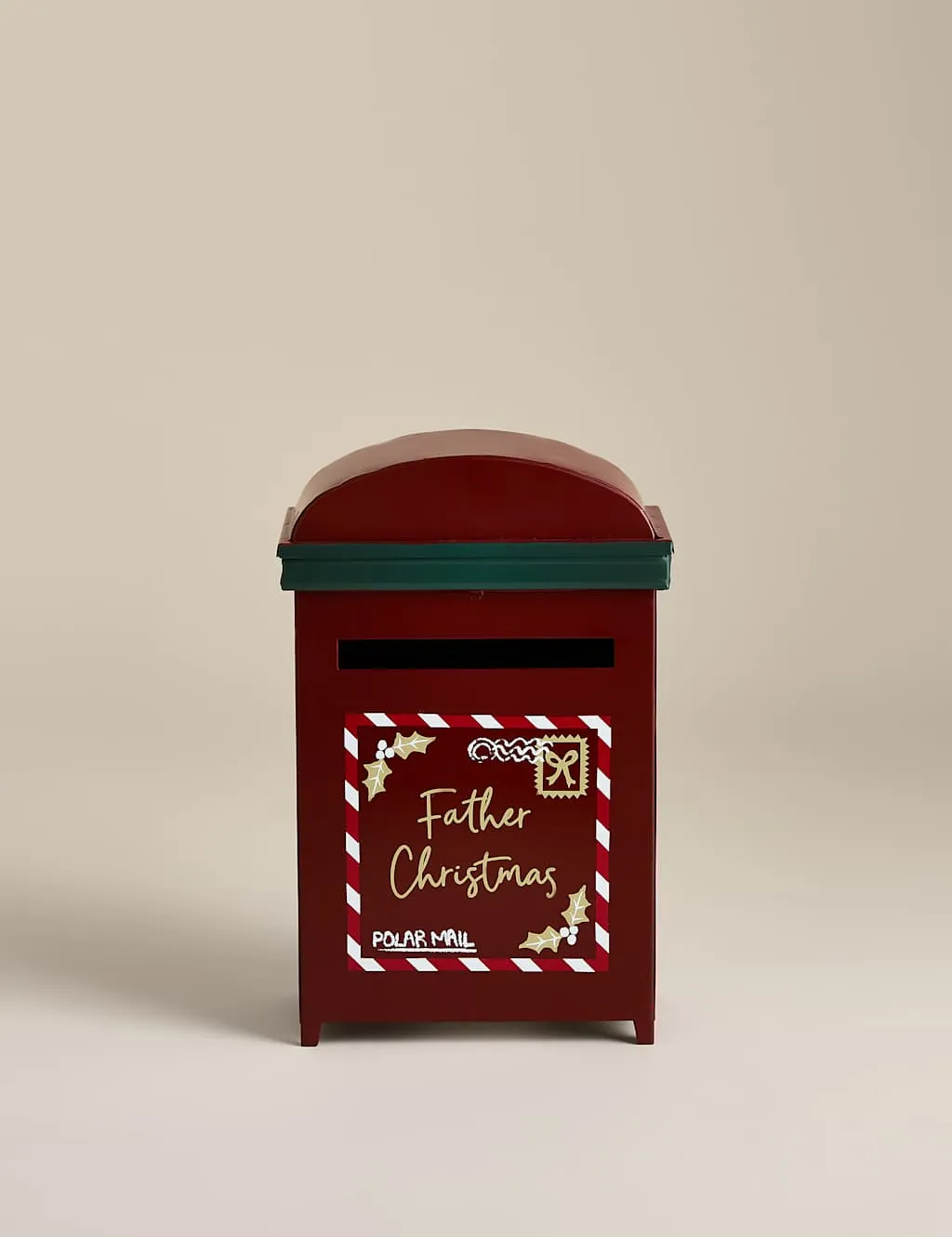 M&S Red Metal Postbox Room Ornament Red