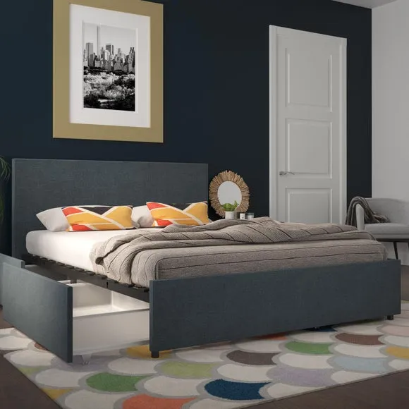 Novogratz Kelly 4 Drawer Bed, Linen 1