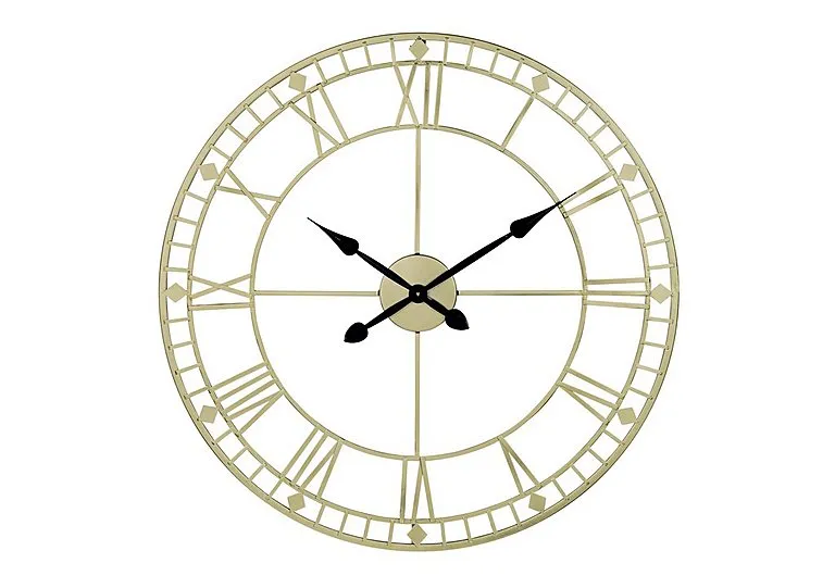 Antique Metal Wall Clock - Gold