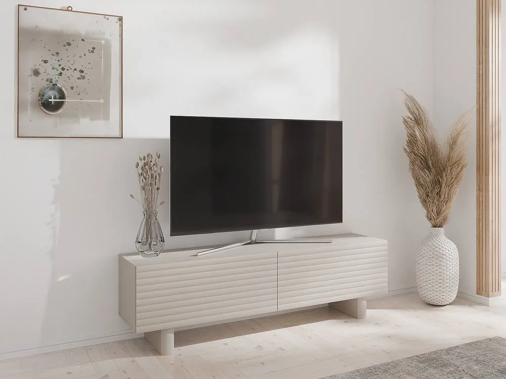 Vente-unique TV Unit With 2 Doors In MDF - 150 Cm - Beige - LUDIMA