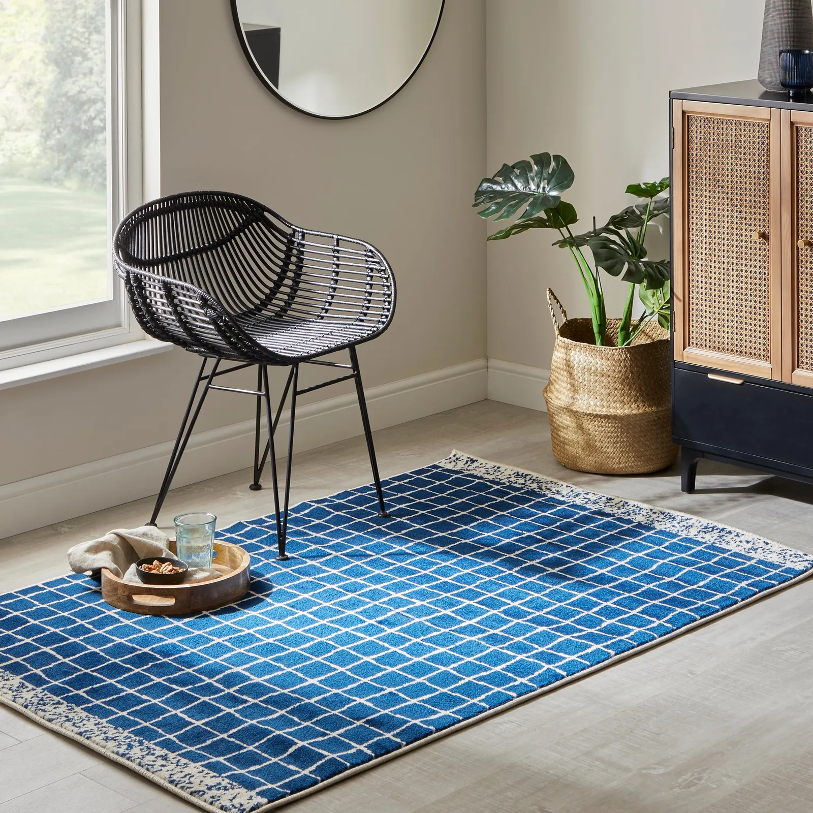 Check Rug Check Royal Blue