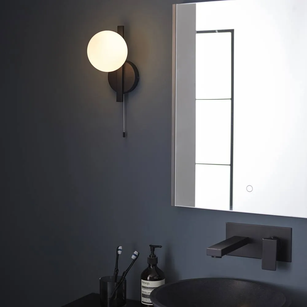 Netlighting Spa Bathroom Wall Lamp Matt Black Matt Opal Glass 2