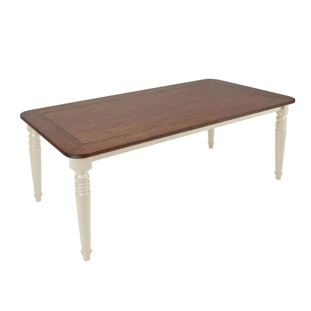 Statement Furniture Queensbury Large Dining Table with Oak Top in Cream 4