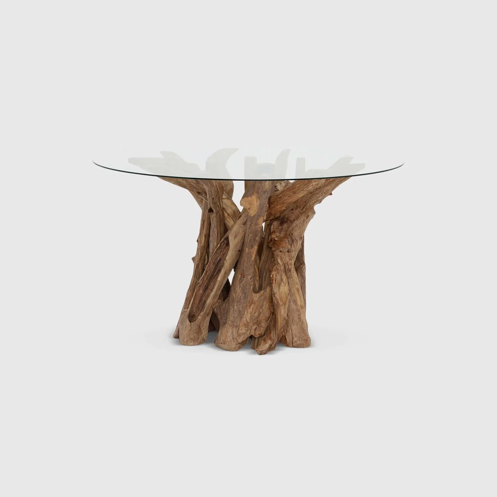 Whinfell Round Dining Table 130Cm, Round, Brown Glass | Barker & Stonehouse