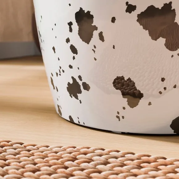 Metal Drum Cow Print Side Table 4