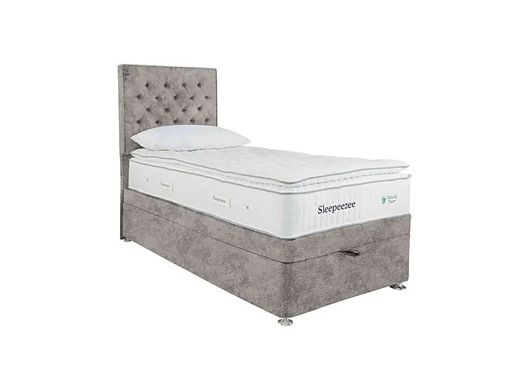 Natural Touch 3000 Pillowtop End Ottoman Divan Set - Single - Daytona Silver