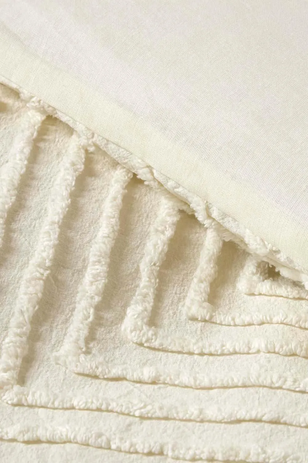 Homescapes Off White Cotton Tufted Duvet Cover Set 4