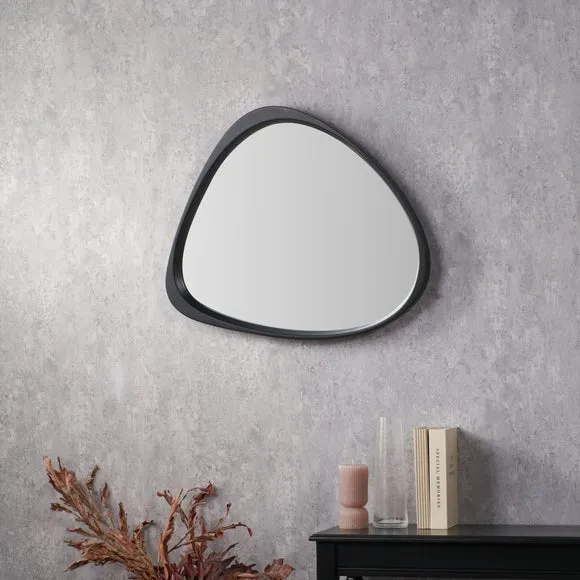 Wood Veneer Curved Wall Mirror