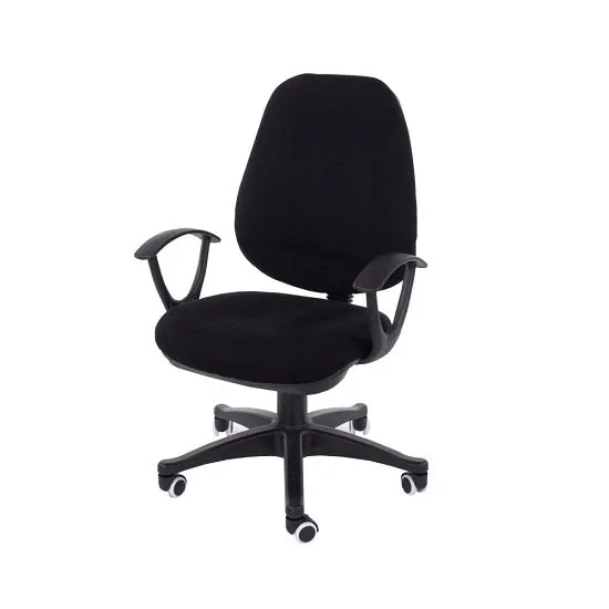 Paula Fabric Office Chair In Black With Adjustable Height