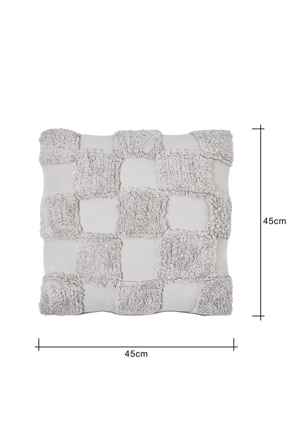 BHS 100% Cotton Checkerboard Tufted Cushion in Grey 4