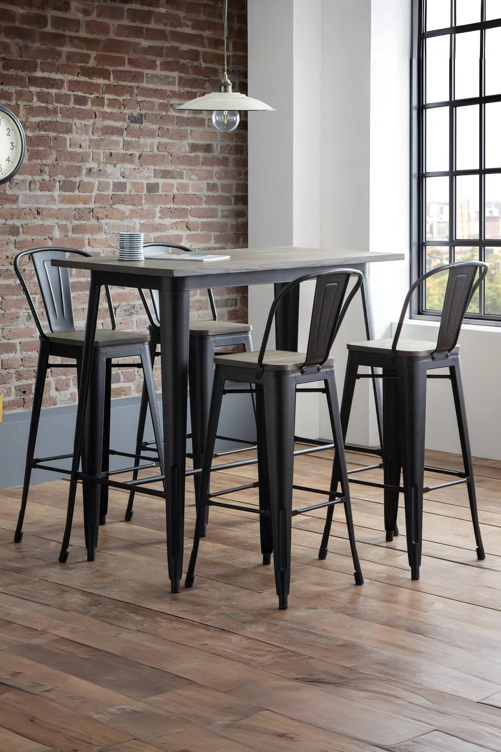 Julian Bowen Grafton Metal Bar Stool (Set of 2) in Brown 2
