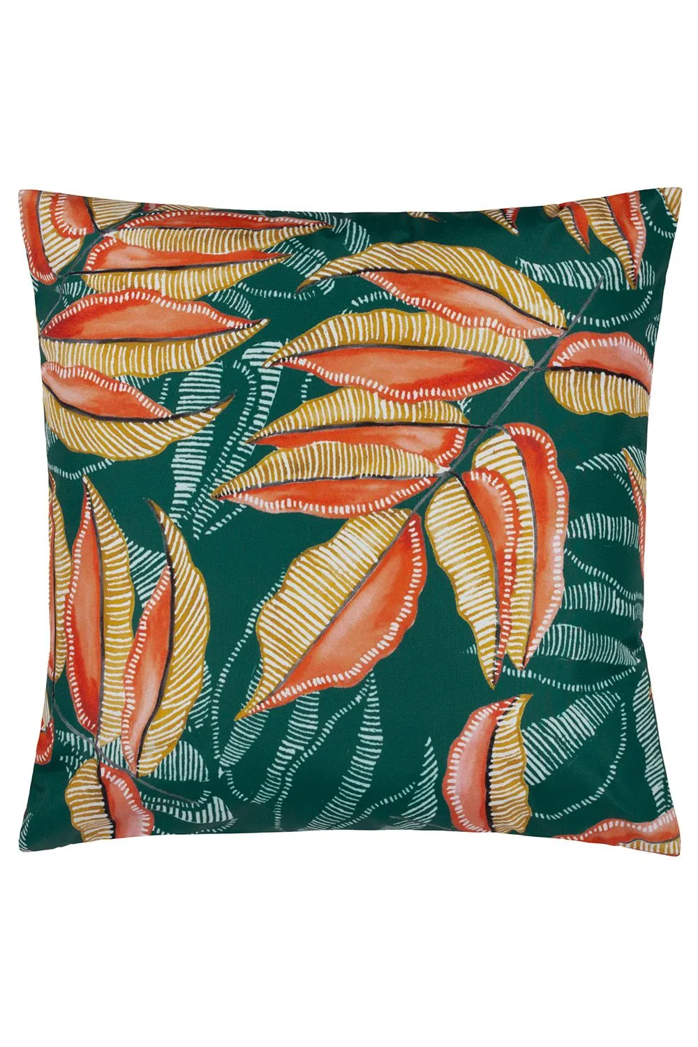 Wylder Tropics Ebon Wilds Akia Tropical Water & UV Resistant Outdoor Cushion in Teal