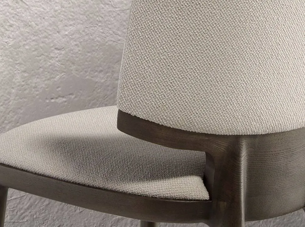 Angel Cerda Light Grey Fabric Dining Chair with Oak Legs 5