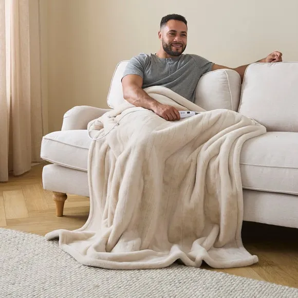 Double Sided Faux Fur Electric Throw Blanket