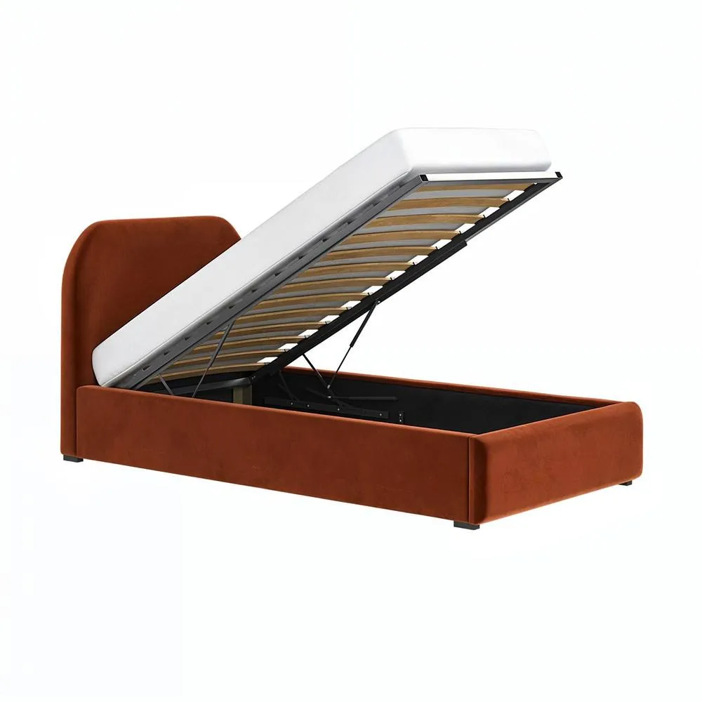 Flair Alba Single Ottoman Bed in Orange 5