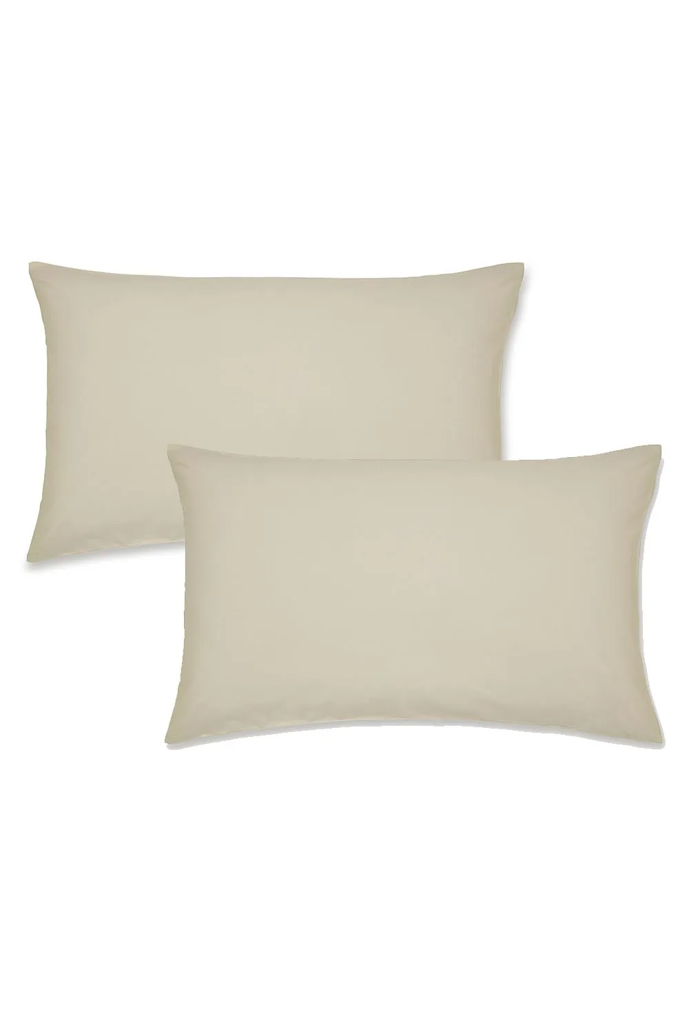 Catherine Lansfield 'Easy Iron Percale' Standard Pillowcase Pair in Cream 1
