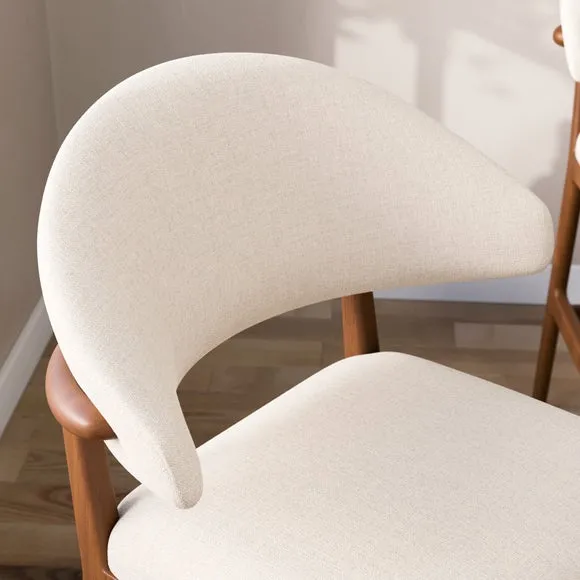 Hugh Dark Stained Counter Height Bar Stool, Fabric 3