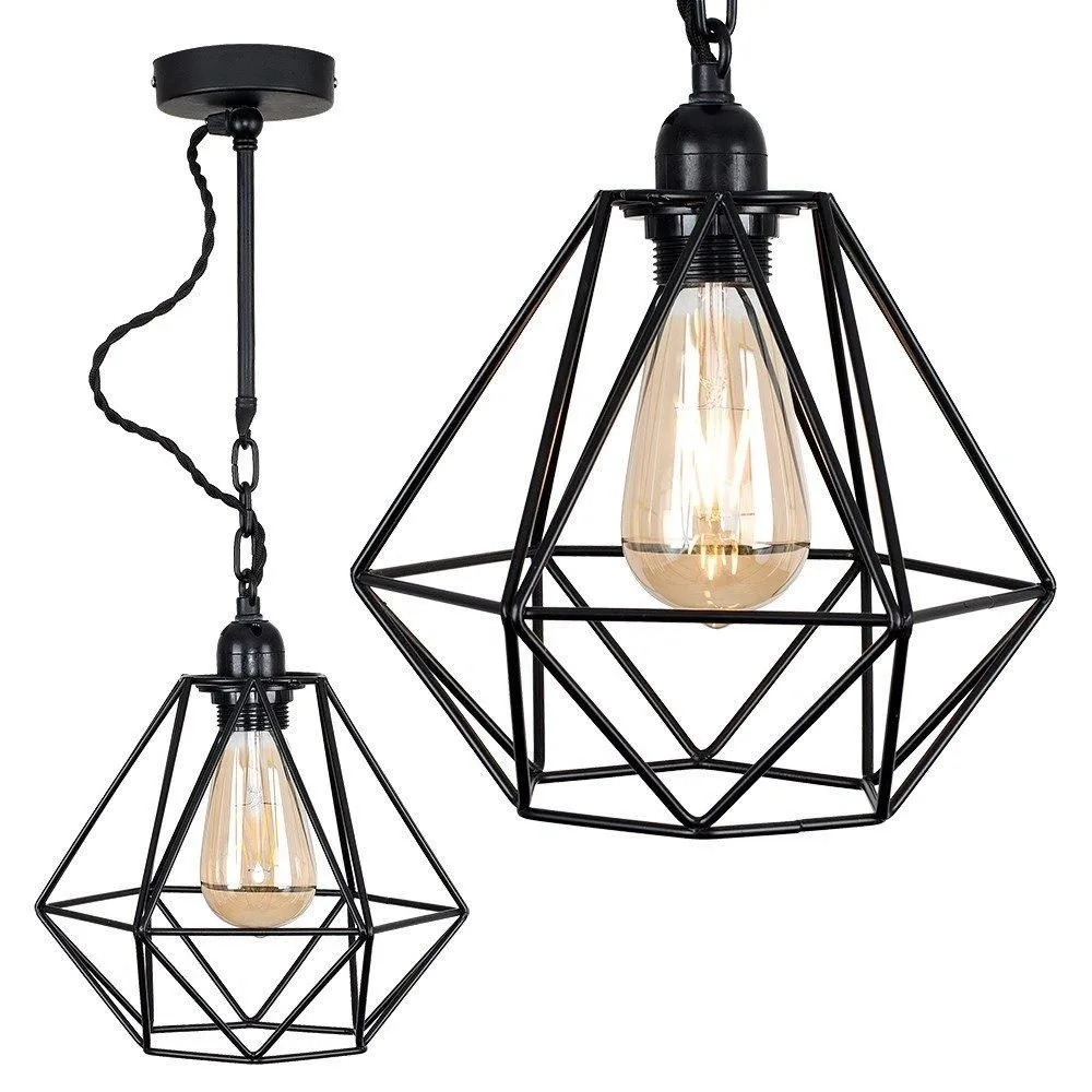 ValueLights Huber Black Ceiling Light Pendant