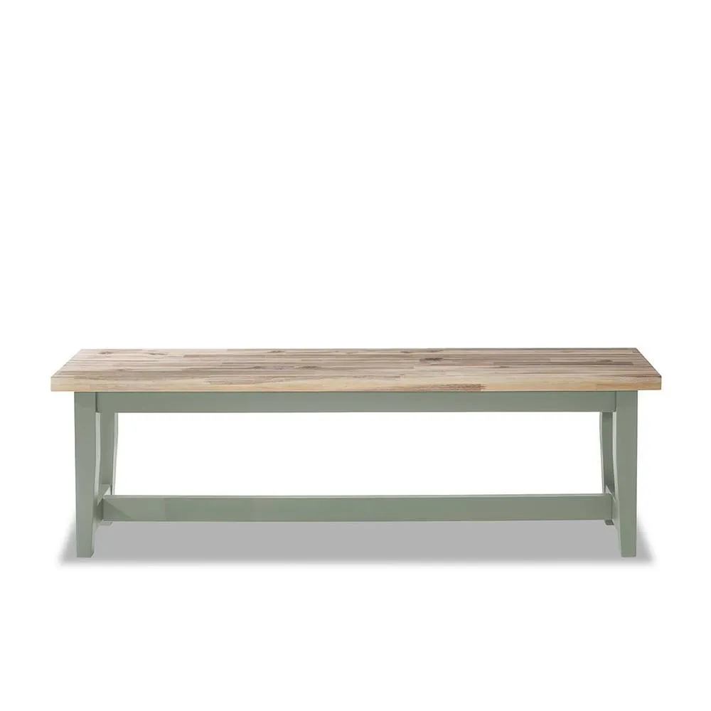 Statement Furniture Florence Solid Acacia Hardwood Dining Bench 140cm in Light Green 5