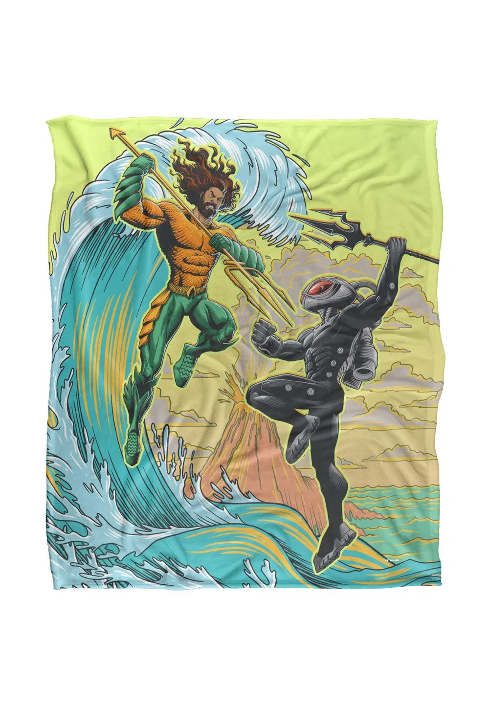 Aquaman and The Lost Kingdom Blanket, 152x127 cm Battle in The Ocean Silky Touch Super Soft Throw Blanket in White