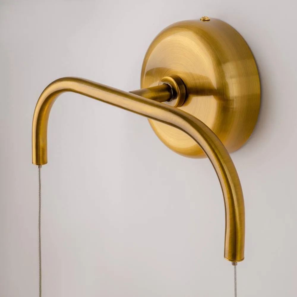 Netlighting Cabaret Hanging Modern Wall Lamp Brass 3000K 850lm Glass Shade in Gold 5