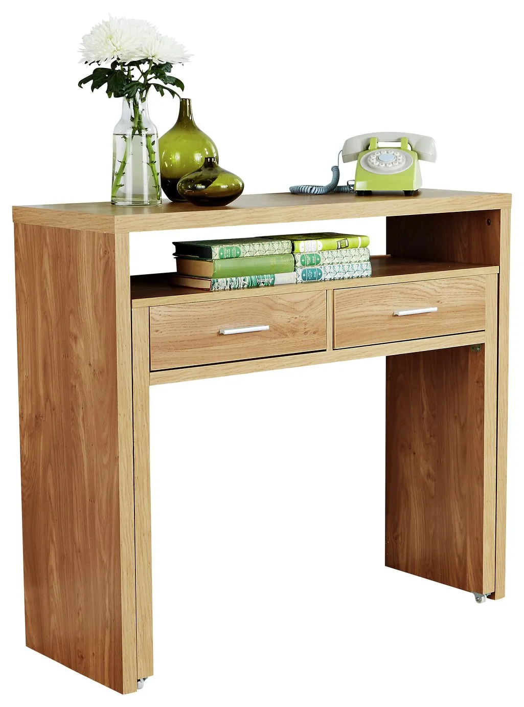 Regis 2 Drawer Console Desk - Oak