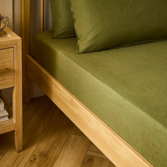 100% Organic Brushed Cotton Fitted Sheet 1