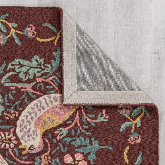 William Morris At Home Strawberry Thief Wool Rug 3