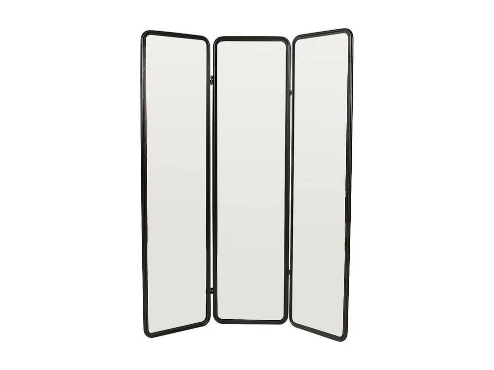 Vente-unique Metal Mirror Room Divider - L. 146 X H. 180 Cm - Black - MIROLY 2