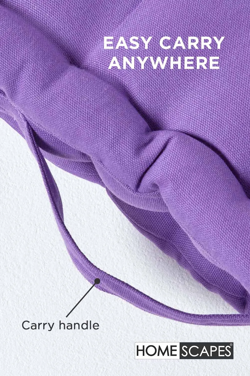 Homescapes Plain Cotton Floor Cushion in Purple 5