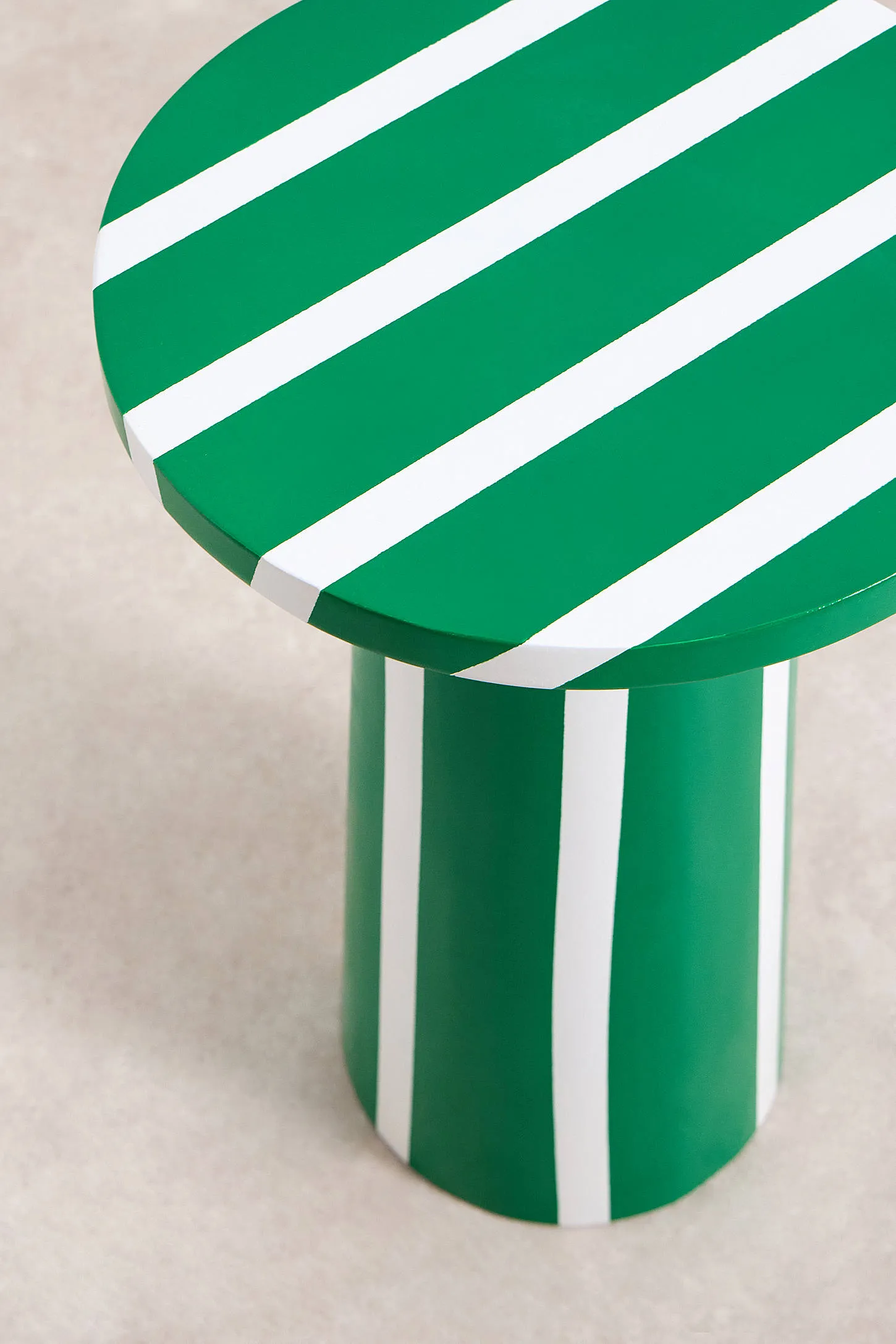 Striped Side Table - Green 5