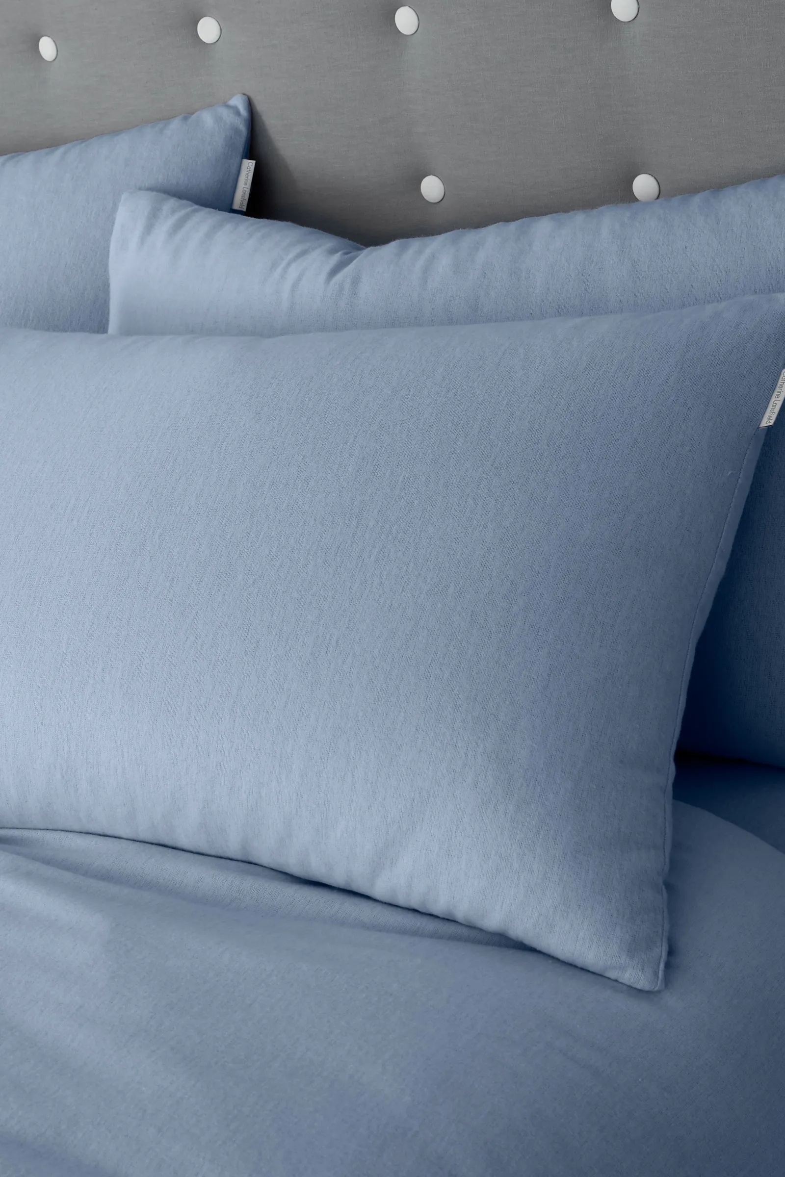 Catherine Lansfield 'Brushed Cotton' Duvet Cover Set in Light Blue 2