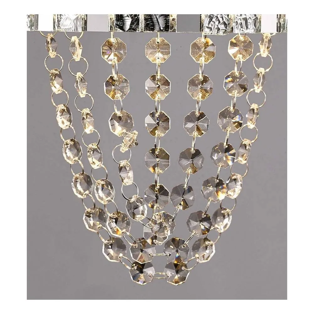 Netlighting Camden Wall Lamp 2 Light G9 Polished Chrome Mosaic Glass Crystal in Grey 5