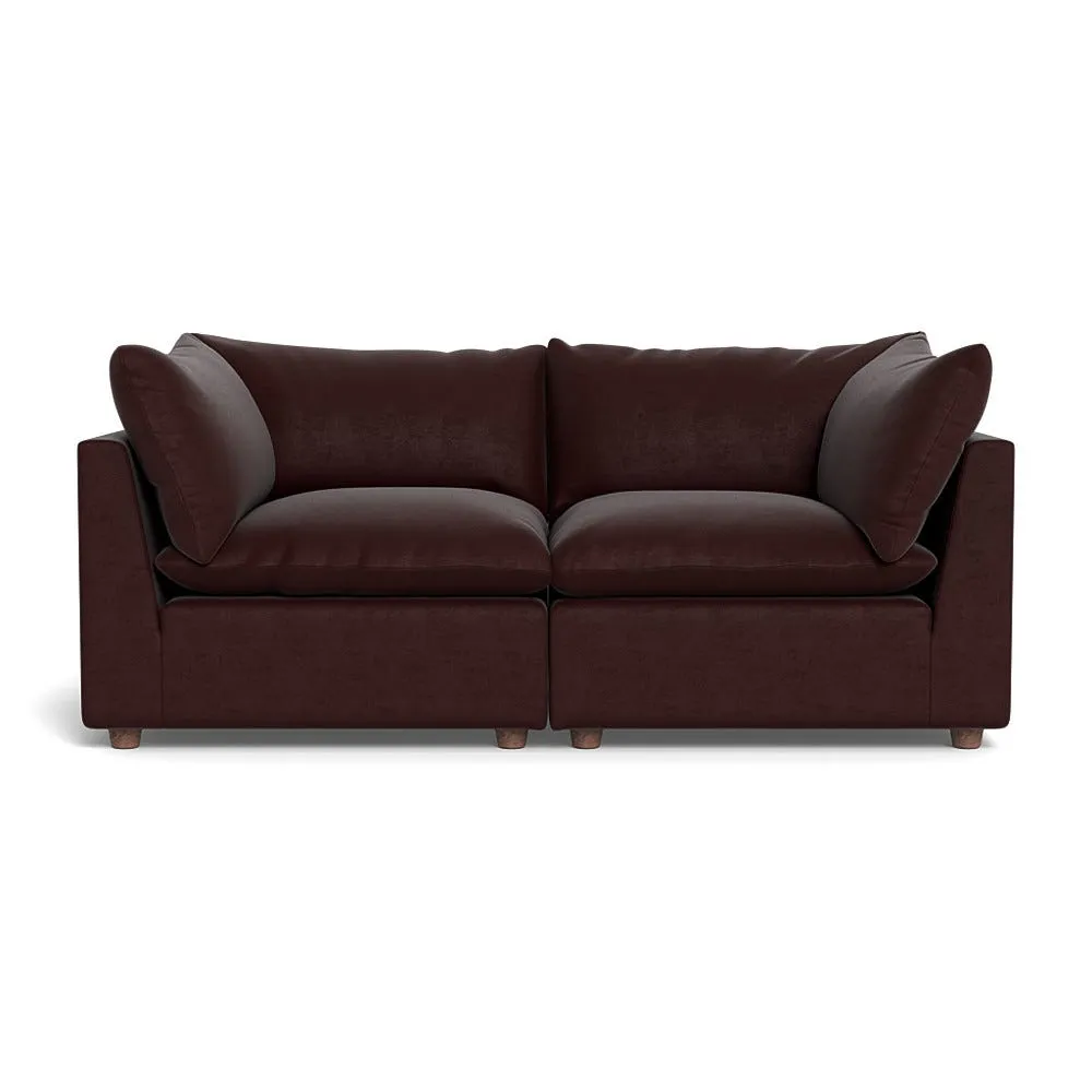 Heal's Astrid 3 Seater Sofa Smart Luxe Velvet Acorn Walnut Stained Beech Feet 1