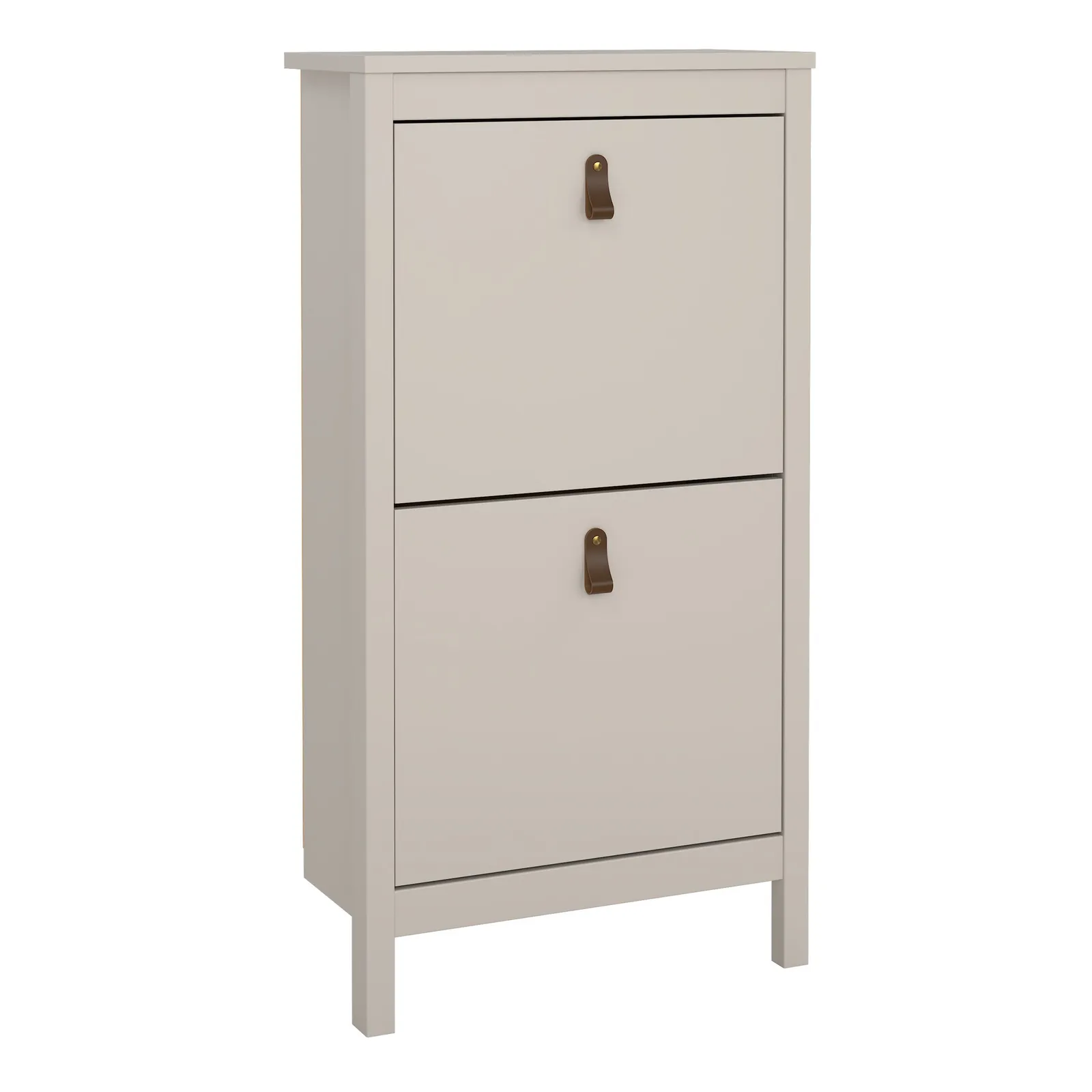 Furniture To Go Barcelona Shoe Cabinet 2 Flip Down Doors in Cashmere in Beige